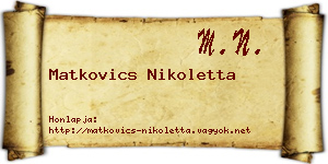Matkovics Nikoletta névjegykártya